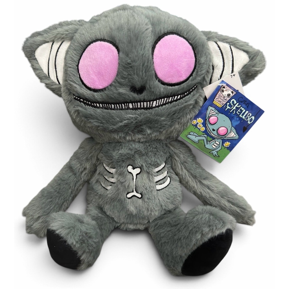 Hot Topic "Skellbo" Gooli Monsters 12" Plush Gus Fink Gray